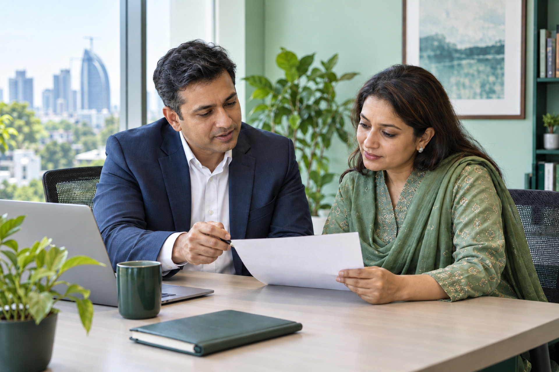 Bangladeshi adviser helping clients with investment planning